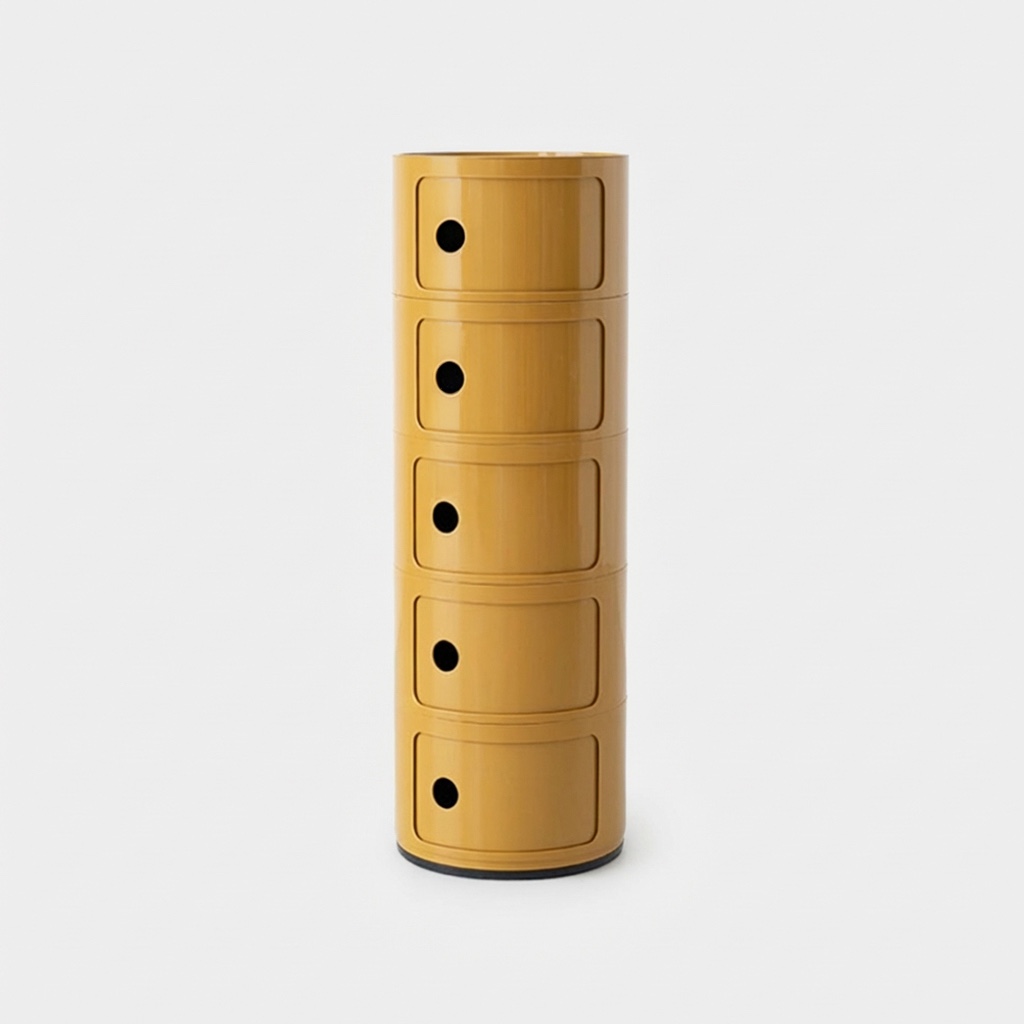 빙그리 원형 슬라이딩 수납장 320mmx945mm, 5단, 화이트 1063.7120 이미지 7