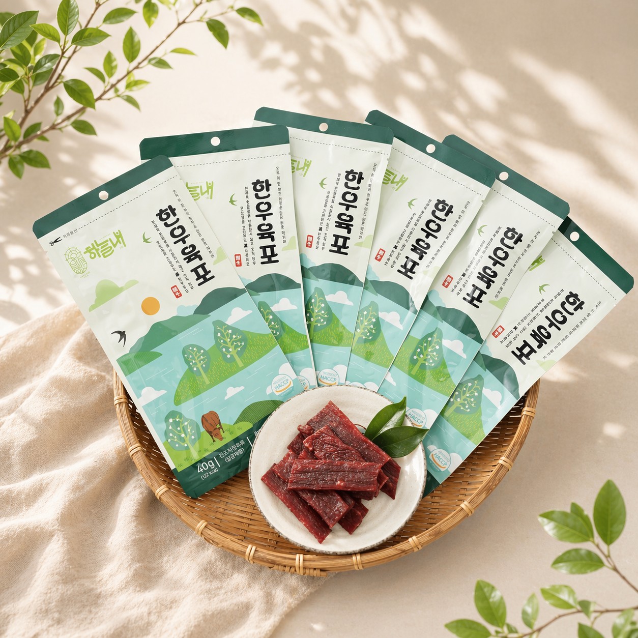 [하늘내] 부드러운 한우육포 40g, 1개 - 상품 이미지