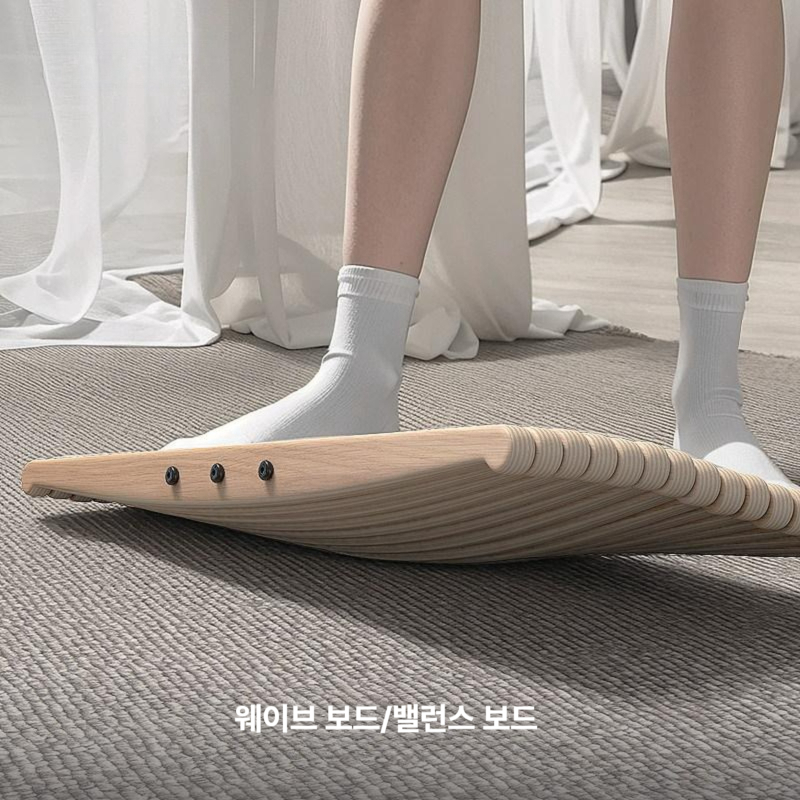밸런스 보드 연습 운동기구 홈트 실내 코어 원목색 중심잡기 서핑 스트레칭 - 상세 이미지 2
