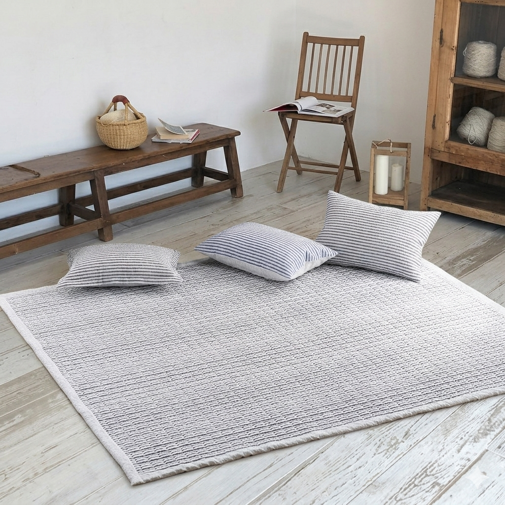 여름 거실 패드 면 카페트 누빔 바닥 국산 아리엘 그레이, 150x200 이미지 6