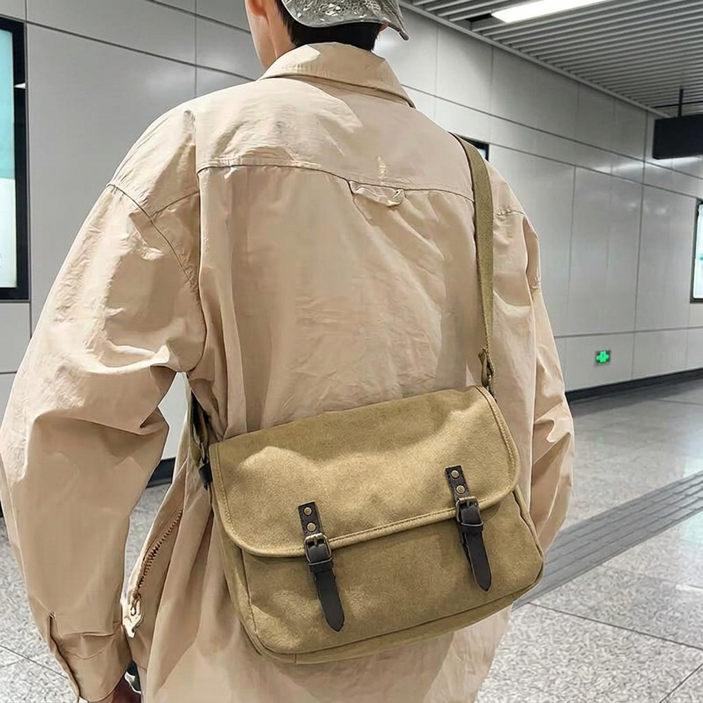 제이바바 메신저 캔버스 크로스백 대학생 옆으로매는가방 슬링백 이미지 3