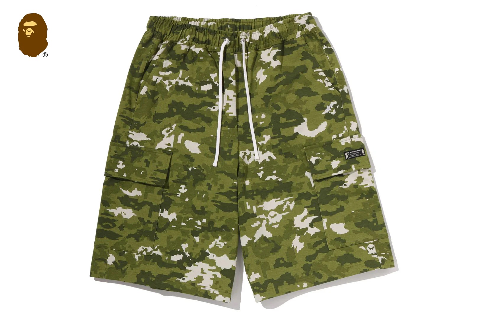 베이프 바지 MULTI PIXEL CAMO BAPE STA LOGO CARGO RELAXED FIT SWEAT SHORTS 1M30-153-301 - 상세 이미지 2