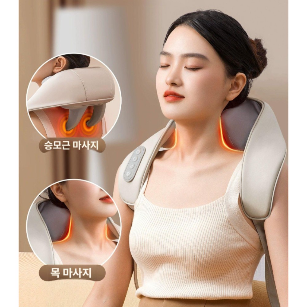 경추 마사지기 어깨 목 허리 자동 부모님 생일 선물 AI 음성제어 그레이 1단계 5모드 4단계 - 상품 이미지