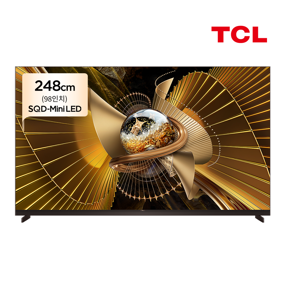 TCL 98X11L 4K SQD Mini LED 구글 TV 98인치(248cm) 정면 제품 사진