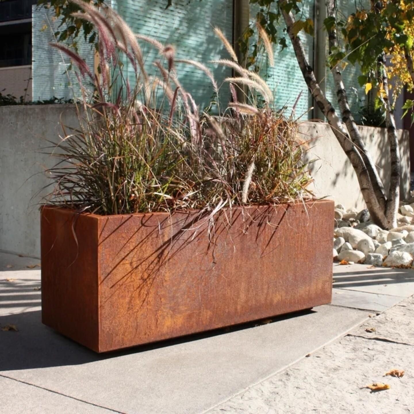 플랜트 화분상자 코르텐강 모양 화단용 철제 대형 사각 자연 스타일 너비 인테리어 - 상품 이미지