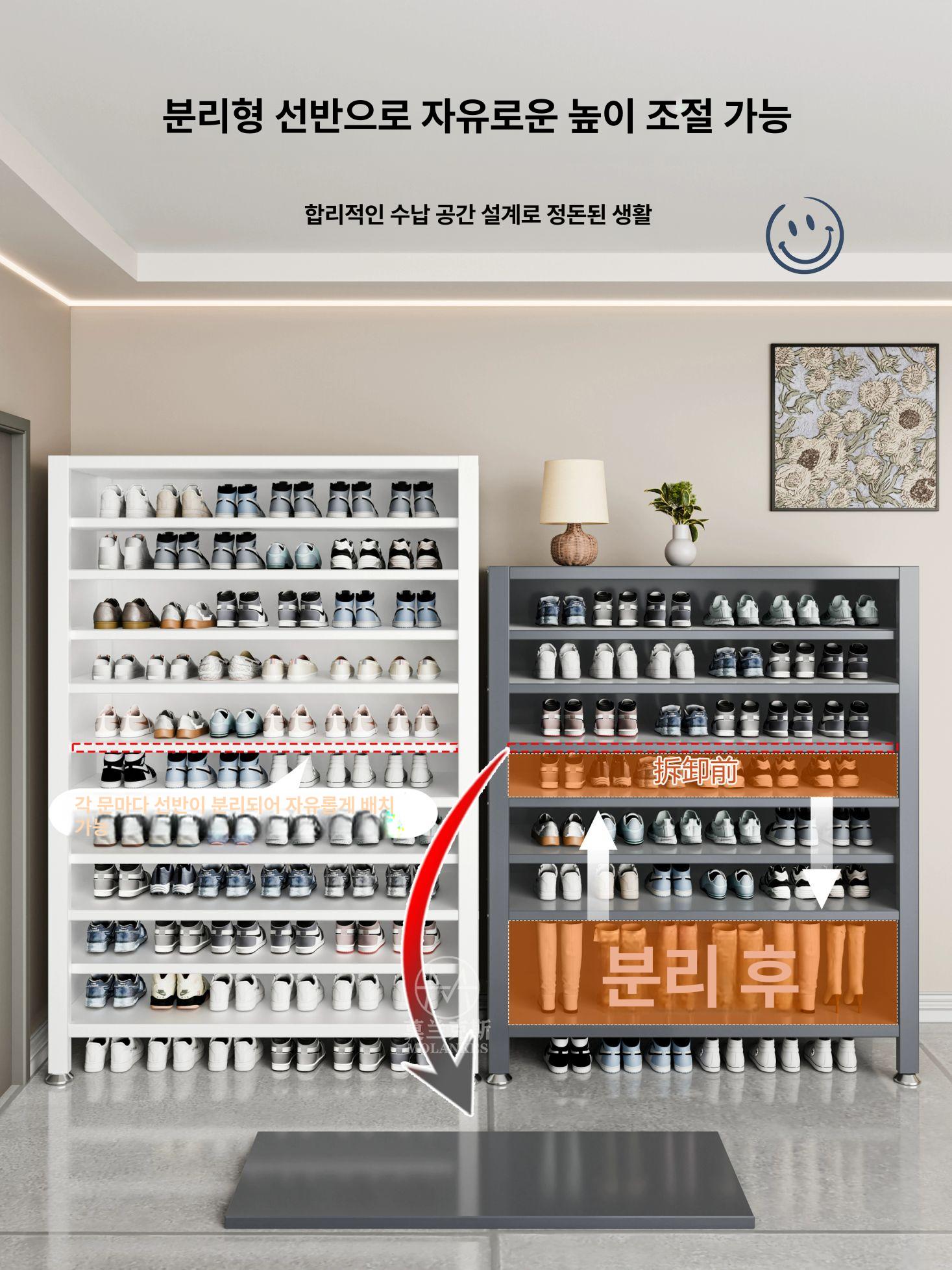 학원 신발보관함 회사 아파트 슈즈 수납장 오픈형 랙 정리 캐비닛 - 상세 이미지 3