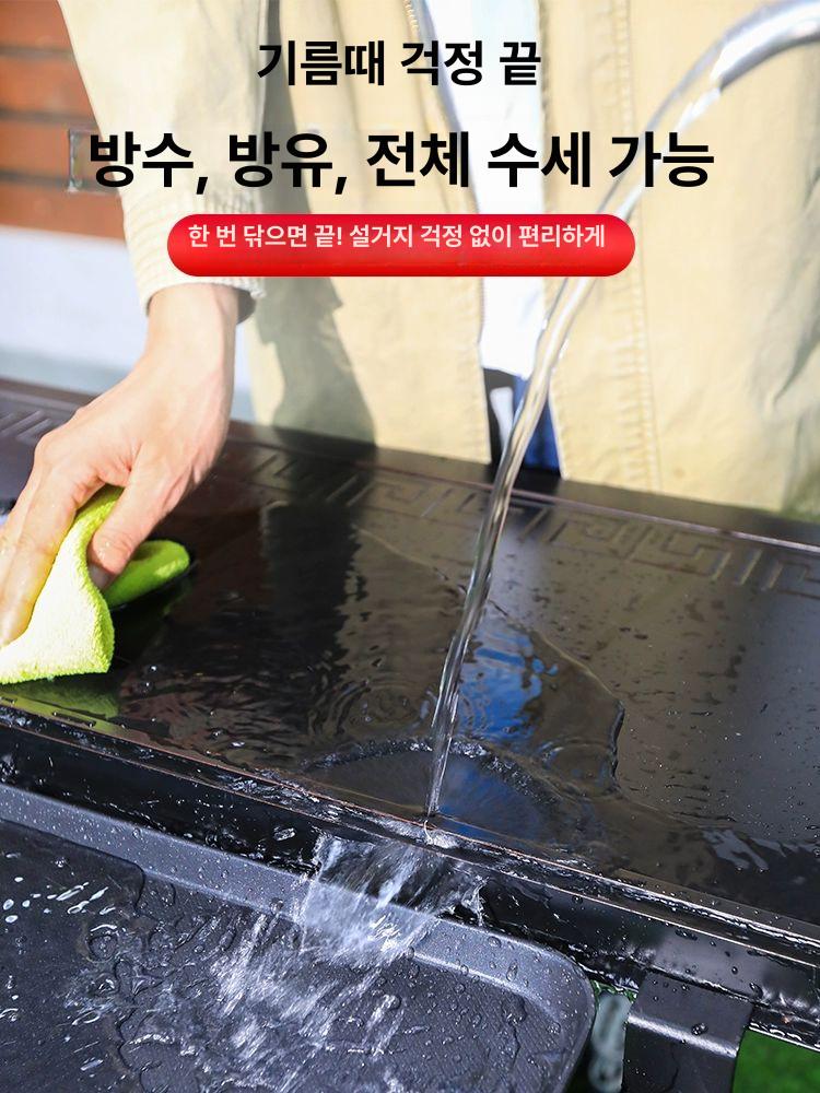 야외 알루미늄 테이블 세트 주물바베큐 업소용 8 의자 190 90 - 상세 이미지 3