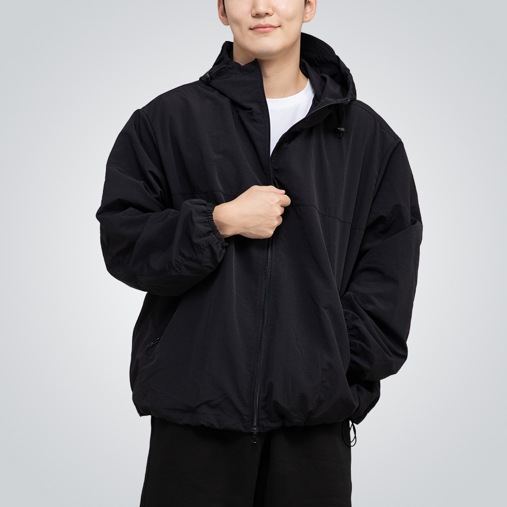hgs 해결사 바람막이 오버핏 아메카지 윈드브레이커 남성 여성 캐쥬얼 고프코어 아우터 - 상세 이미지 2