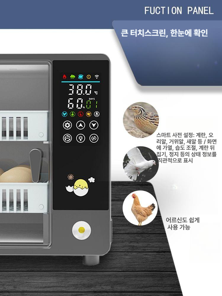 부화기 메추리 오리 유정란 계란 앵무새 닭 거위 대형 조류 달걀 부란기 전란 병아리 부하기 - 상세 이미지 3