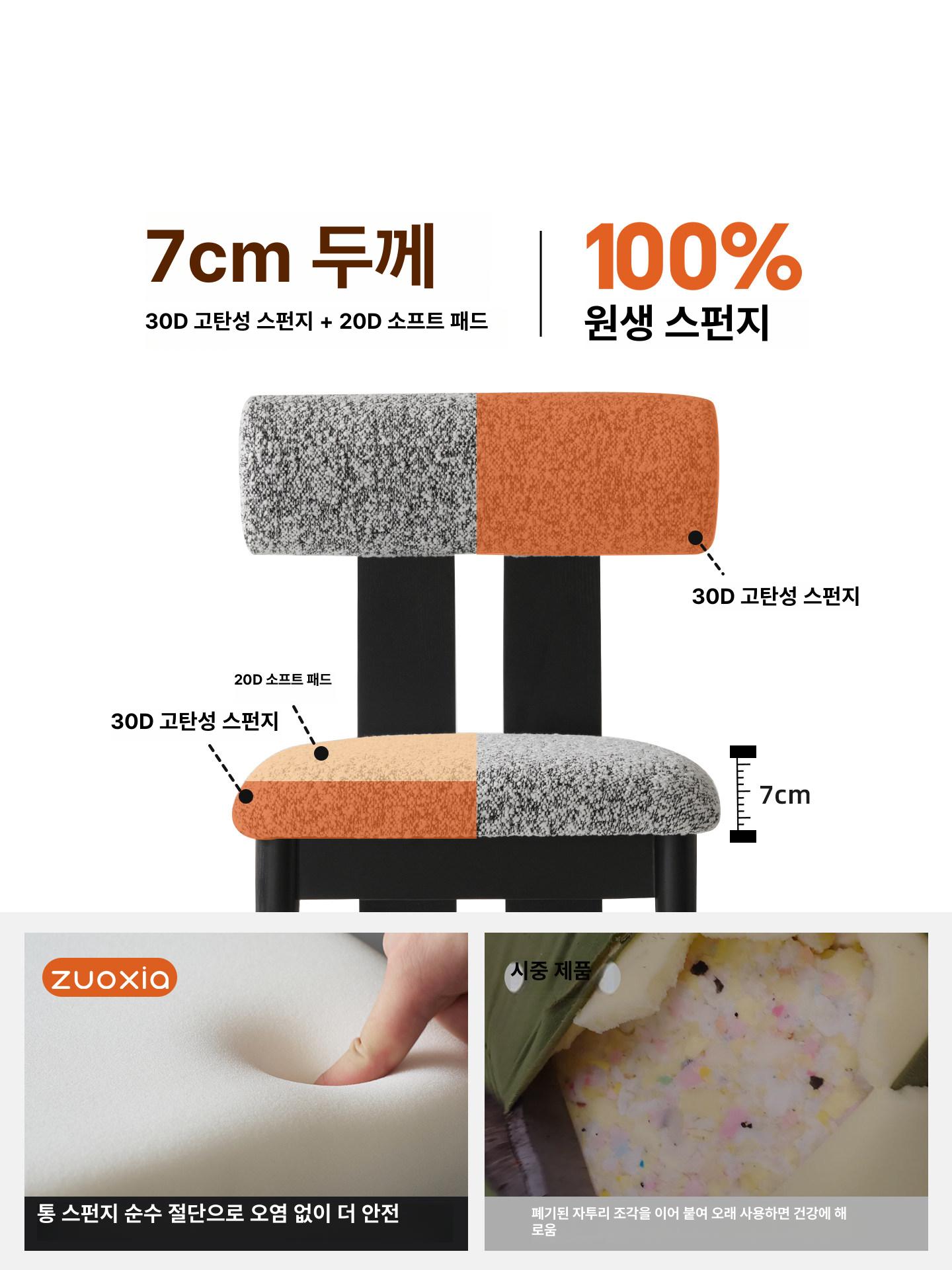 북유럽 패브릭 다이닝 카페체어 의자 화장대 고급 엔틱 다이닝쇼파 원단 로빙 소파 테이블 - 상세 이미지 2