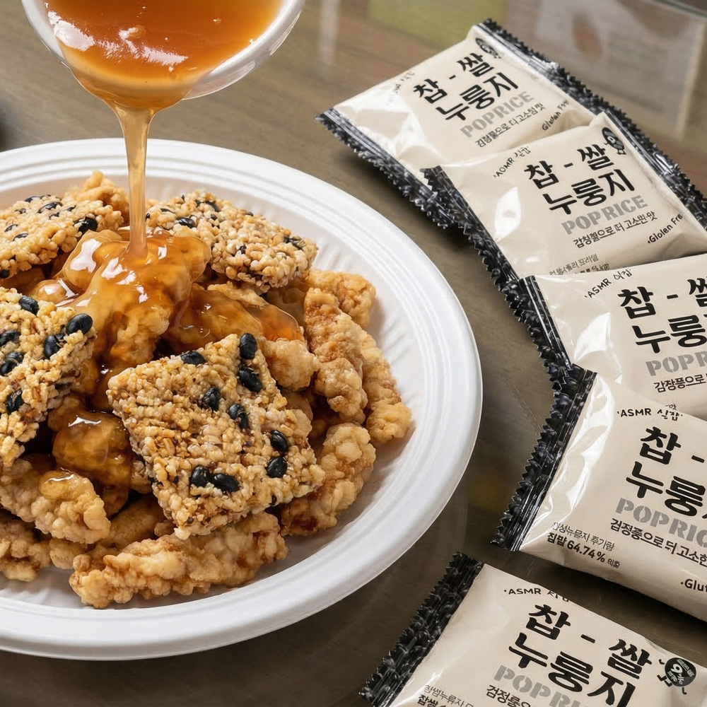 찹쌀 누룽지팝스낵 POP RICE 쌀과자 무가당, 300g, 1개 이미지 4