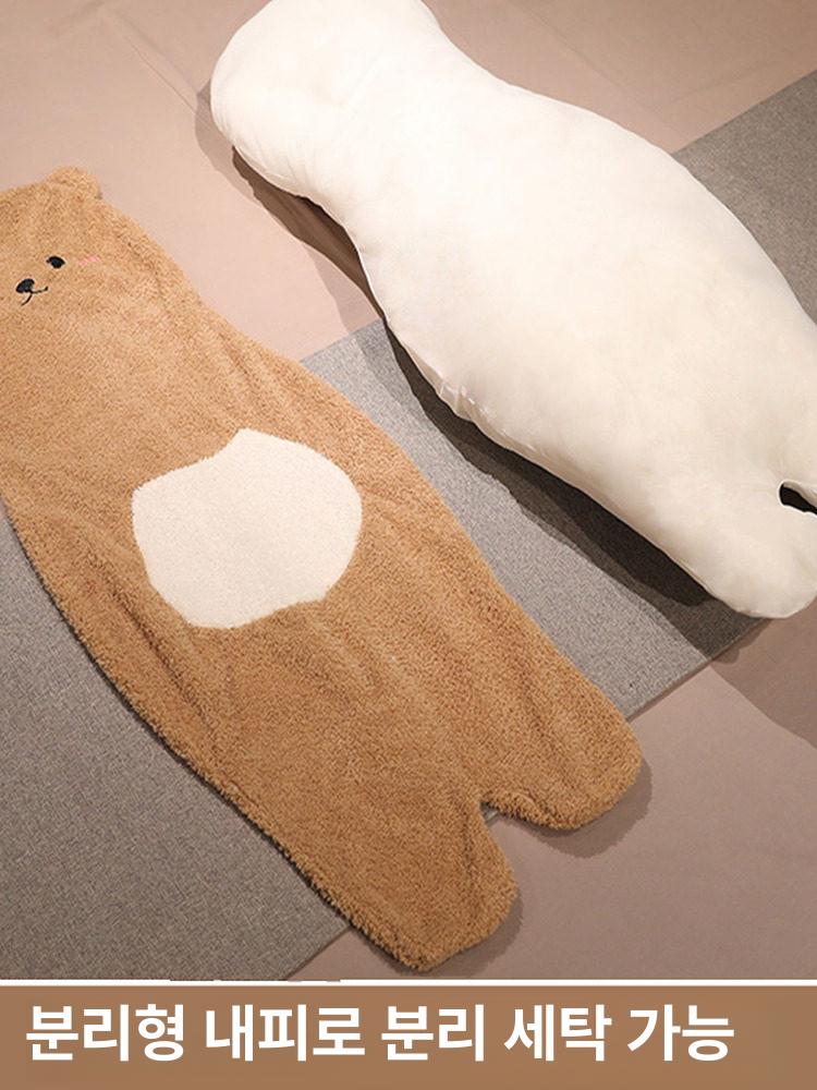 인형 롱쿠션 곰돌이 바디필로우 허그필로우 안아베개 대형 긴베개 애착인형 - 상세 이미지 4