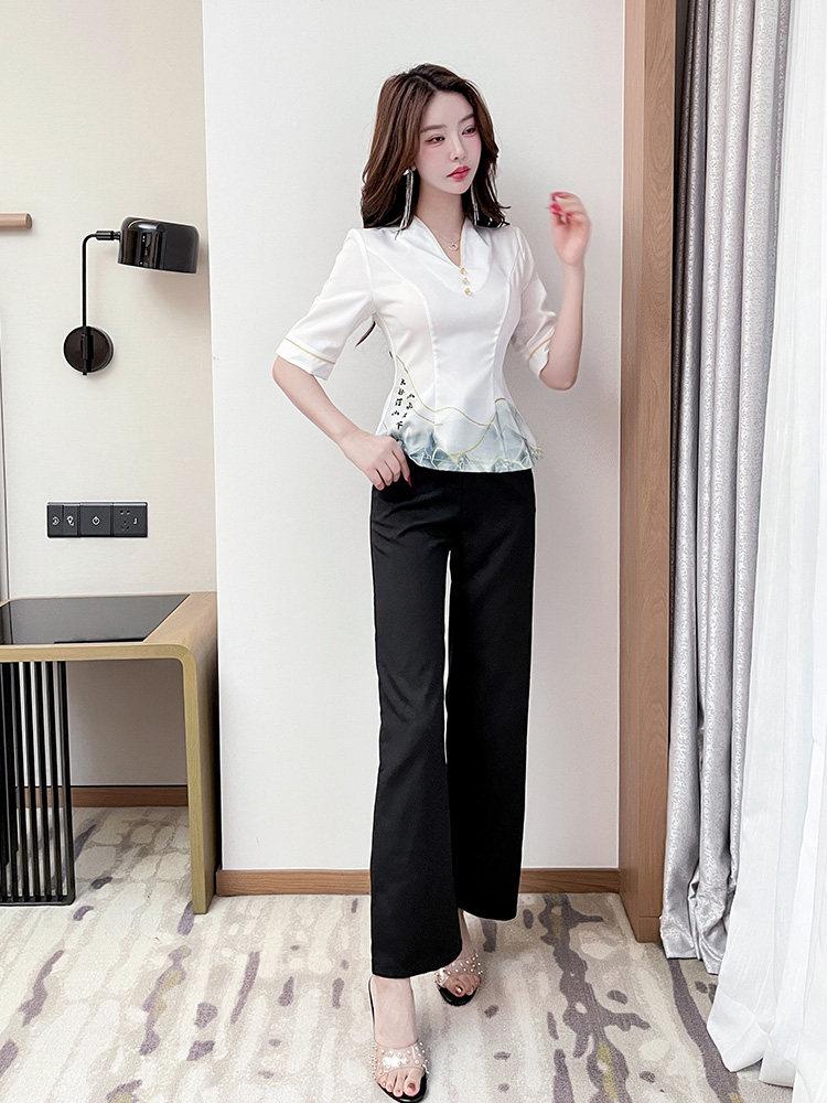 피부샵 유니폼 호텔 뷰티샵 프론트 에스테틱 미용실 단체복 데스크 관리사 반팔 상담실장 - 상세 이미지 3