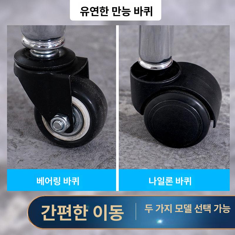 이동형 바퀴 달린 앉은뱅이 작업의자 푹신한 숏 블랙 브레드 나일론 A - 상세 이미지 3