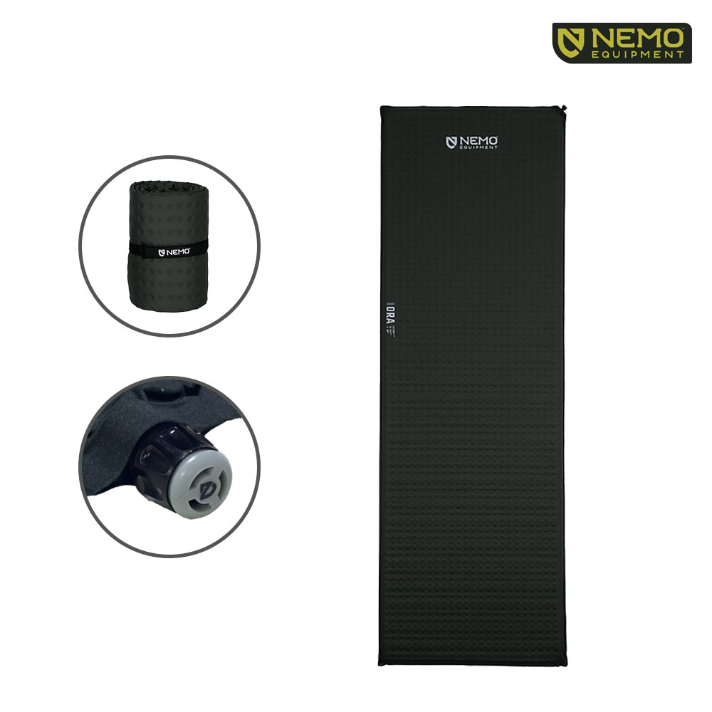 니모 오라 NX 백패킹 경량 에어매트 롱 와이드, 블랙 - 상품 이미지