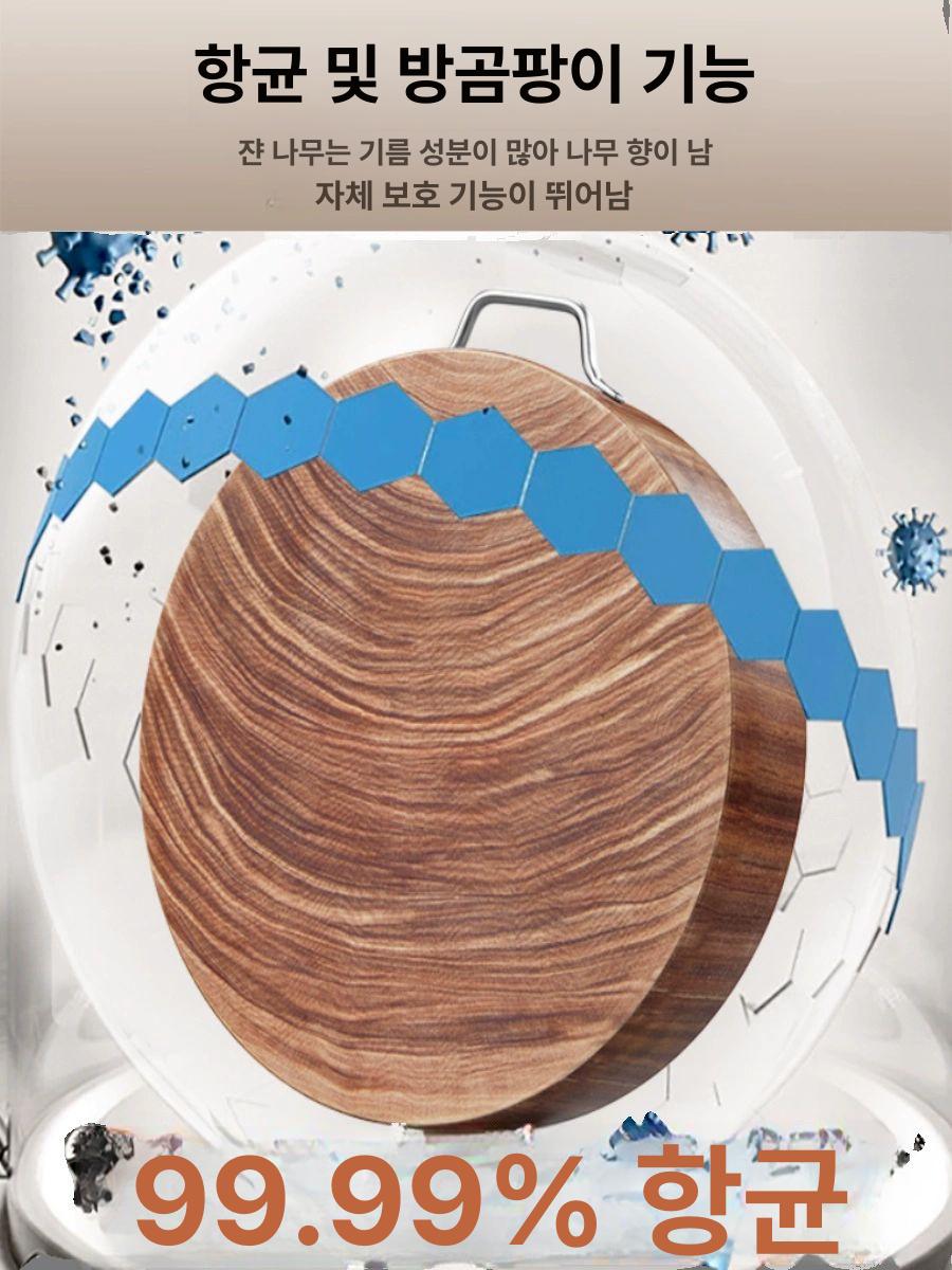 두꺼운 원형도마 대형 우드 커팅보드 원목 주방용품 플레이팅 실버버치 - 상세 이미지 3