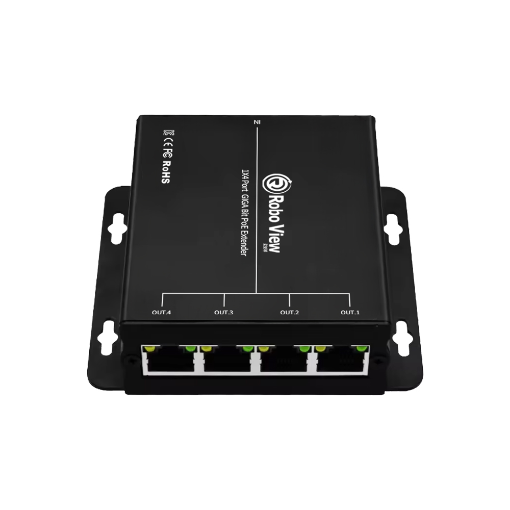 글로벌아이넷 로보뷰POE-4 무전원 4포트 POE 스위치 익스텐더 리피터 기가비트 90W - 상품 이미지