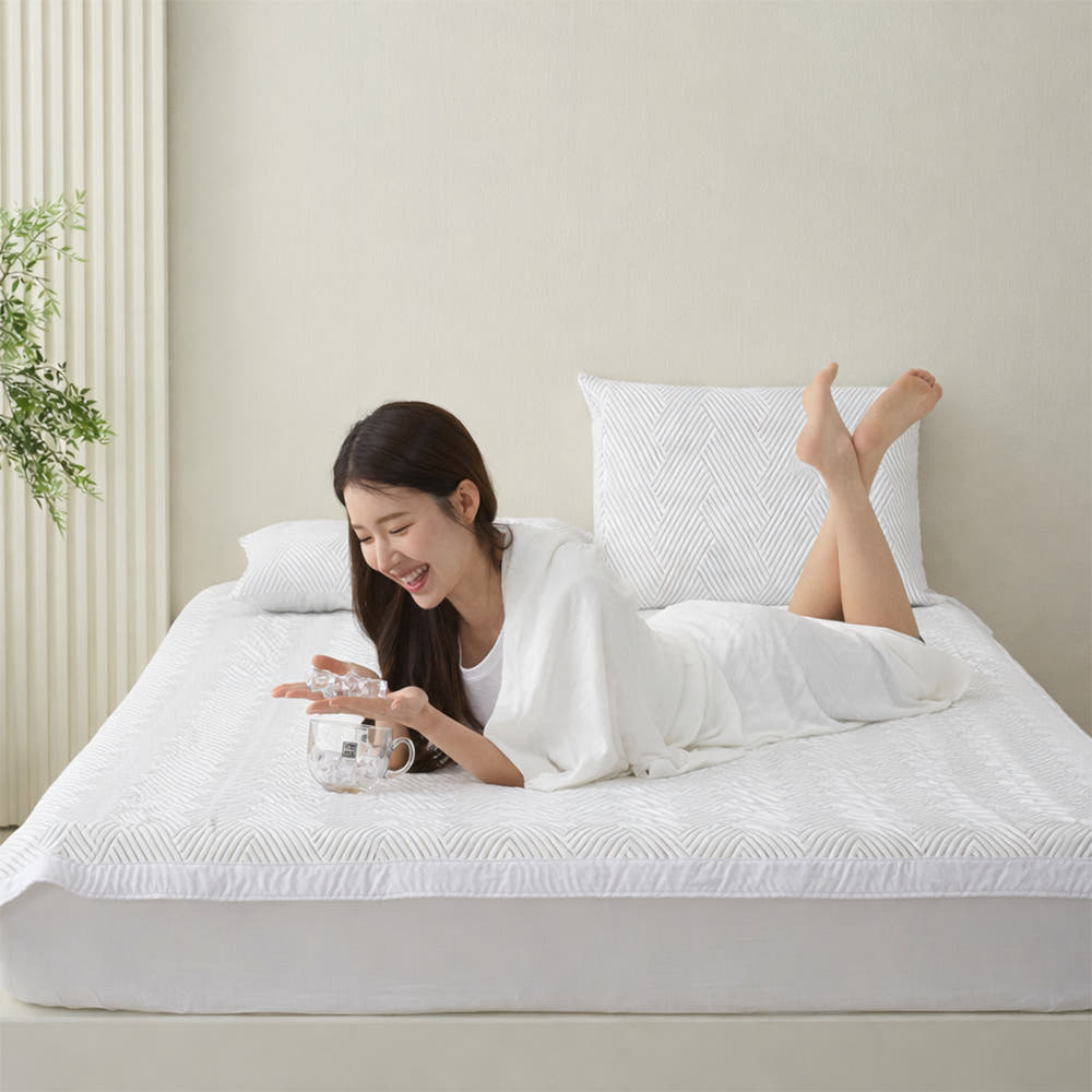 냉감패드 집앤콕 휴비스 여름 침대패드 SS사이즈