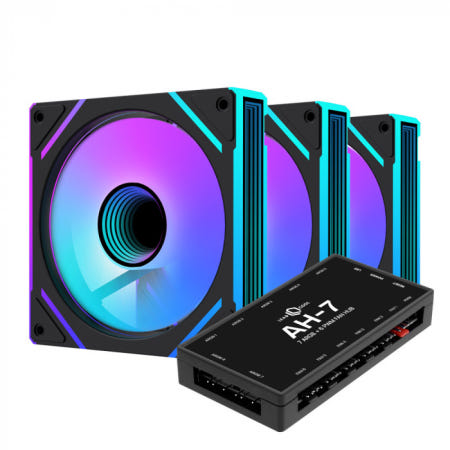 AONE STORM INFINITY PRO-120 ARGB PWM (컨트롤러/3팩, 블랙)