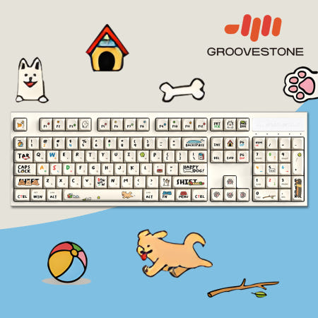 엠스톤 그루브스톤 GV10 유선 행복하개, 저소음 갈축, 45g