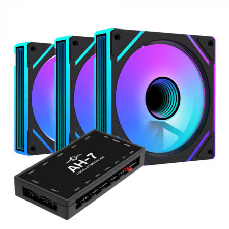 AONE STORM INFINITY PRO-120 ARGB PWM REVERSE (컨트롤러/3팩, 블랙)