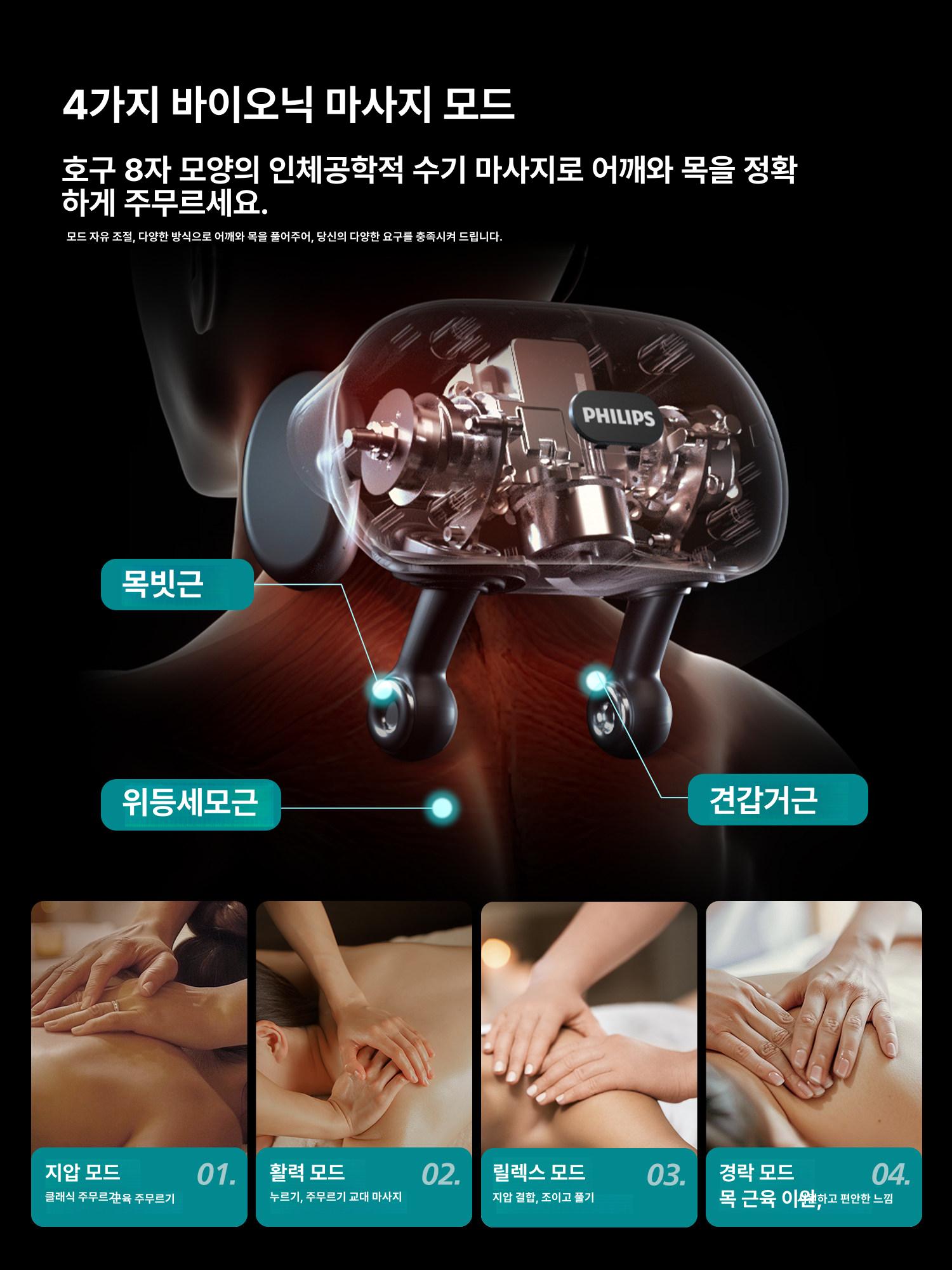 어깨 목 허리 승모근 마사지기 어깨베개 선물용 딥스페이스블루 [리틀 피시 SE +] - 상세 이미지 4