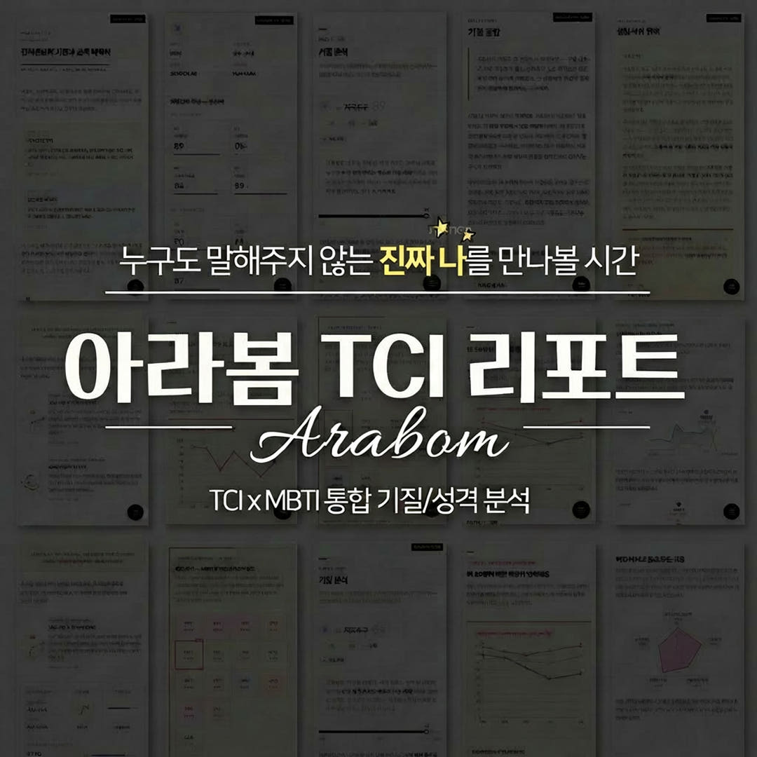아라봄심리연구소 TCI 기질 검사 및 전문 해석 패키지 성인 1인 온라인 검사 20P 심층 리포트