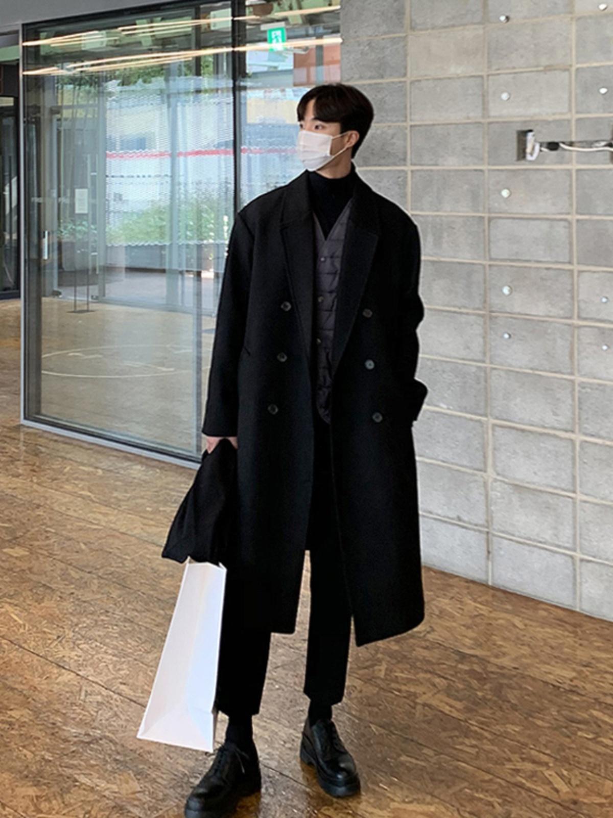 남자 모직 코트 가을 겨울 트렌드 정장 재킷 - 상세 이미지 2