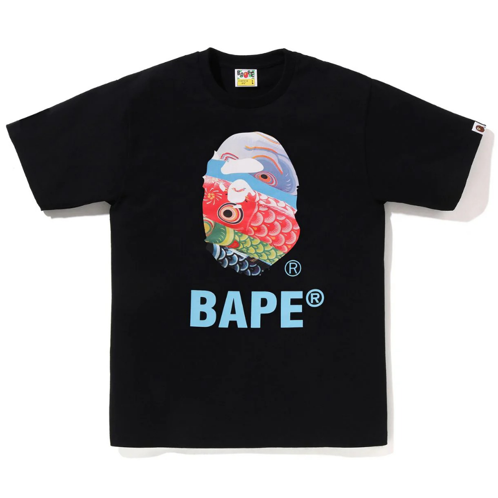 베이프 반팔티 CARP STREAMER PHOTO APE HEAD TEE 1M20-110-015 - 상품 이미지