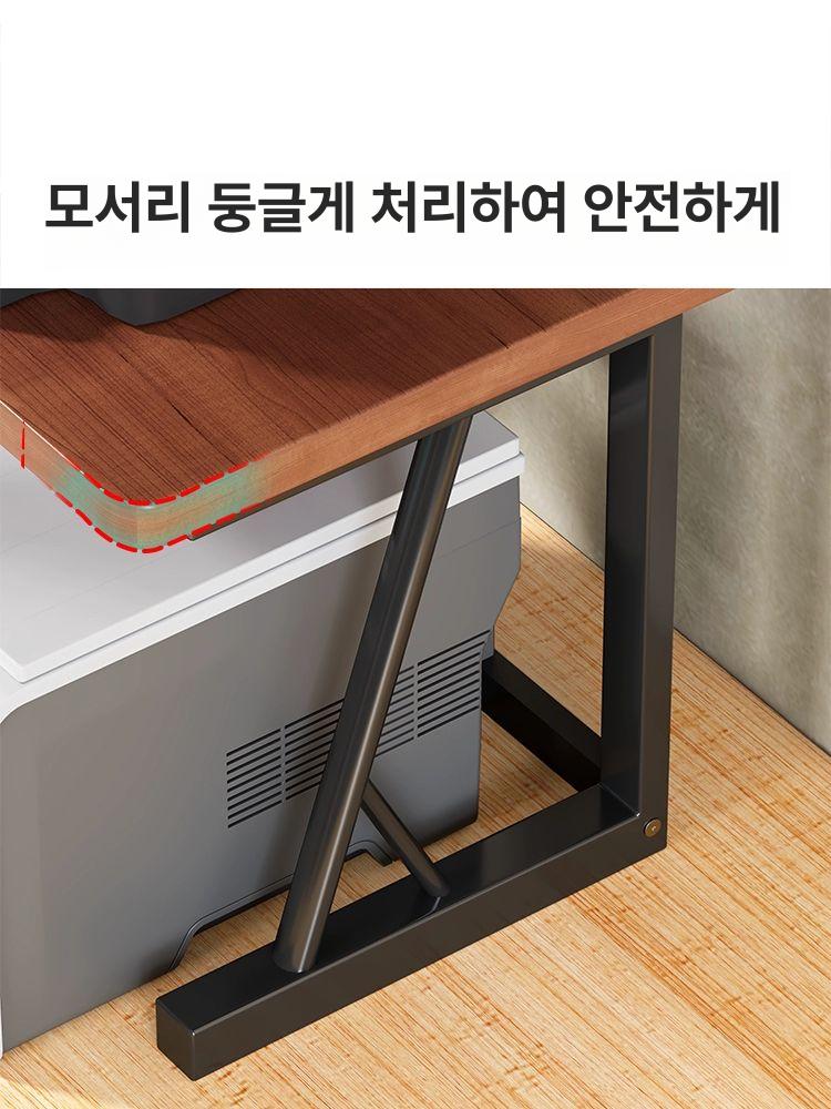 프린터 받침대 복합기 테이블 선반 서랍장 우드 이동식 월넛 캐스터 스탠다드 - 상세 이미지 4