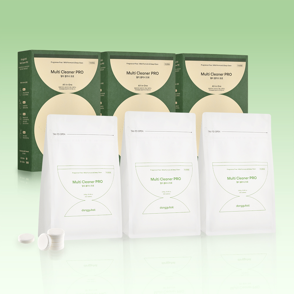 동구밭 멀티 클리너 프로/텀블러 세척제 타블렛 발포 다목적 다용도 세정제 60개입, 3개 - 상품 이미지