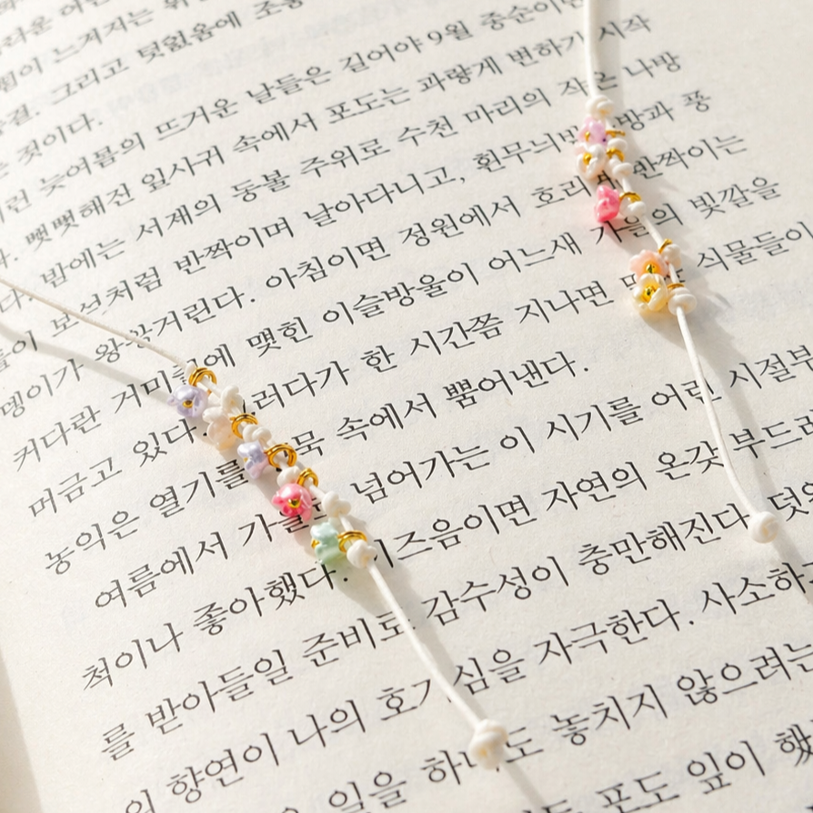 잔꽃 끈갈피 수제 책갈피 북마크 독서템 북마커 독서아이템 꽃갈피 - 상품 이미지