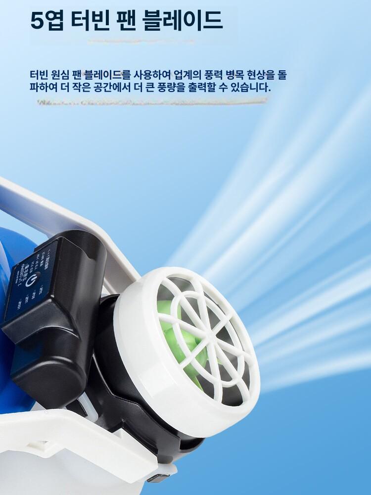 헬멧 선풍기 시원한 5팬 노랑 에어컨 후드 가방 오토바이 쿨링 냉각팬 바이크용 - 상세 이미지 2