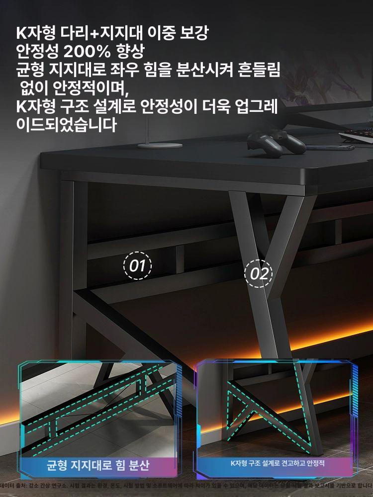 감마 테이블 2인용 조립식 사무용 데스크 서재 컴퓨터책상 노트북 워크스테이션 - 상세 이미지 3
