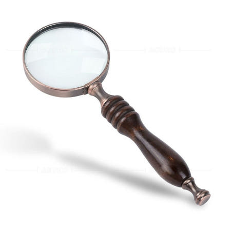 LUNALUCE 엔틱 레트로 흑단 원목 손잡이 노인 돋보기 확대경 커머스픽301