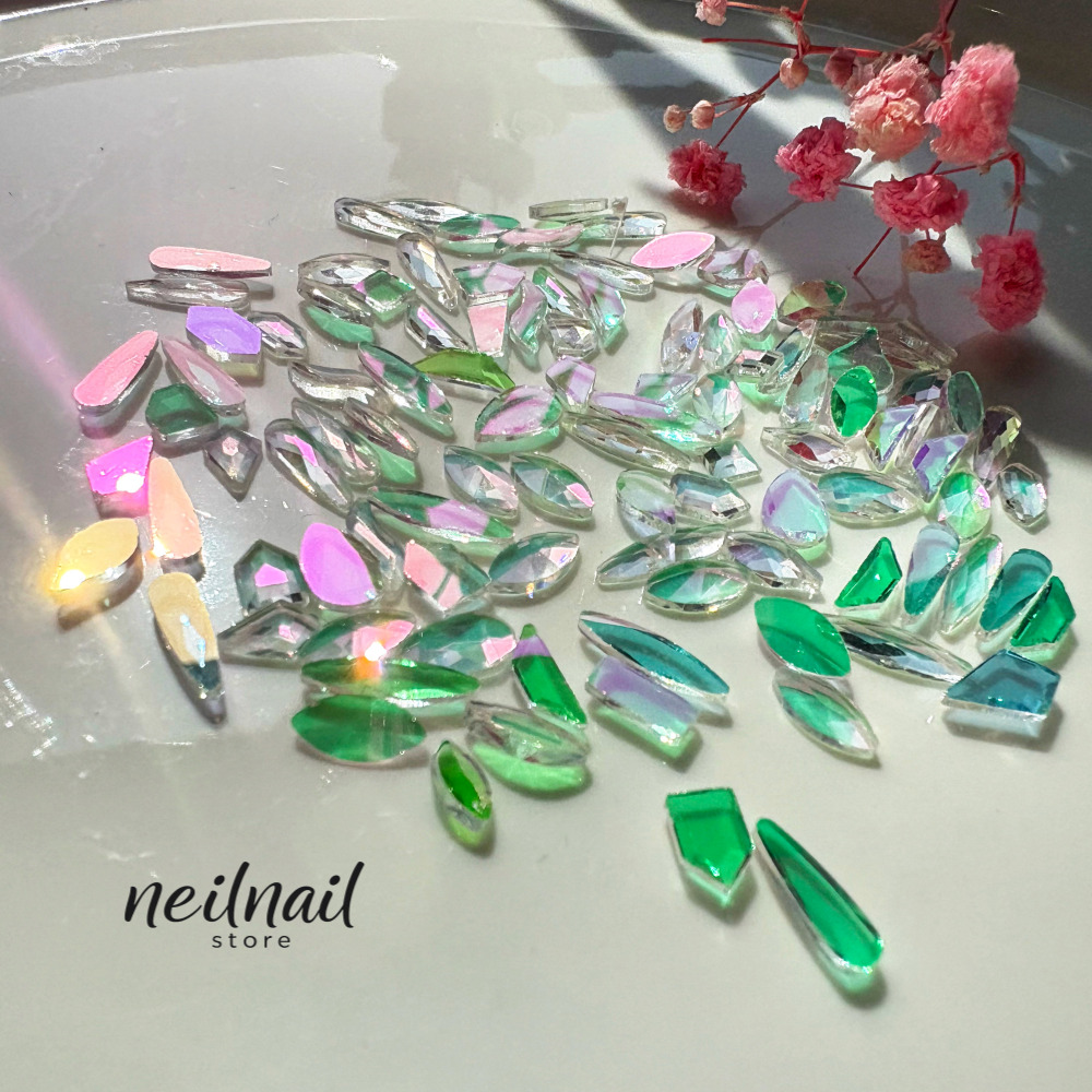얼음 오로라 스톤 셀프 네일 아트 재료 파츠 50pcs - 상품 이미지