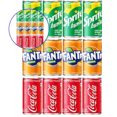 쌍문상회 협력사 쌍문상회 지금 필요한 콜라작은캔 환타오렌스프라이트 3종세트 190ml 12캔