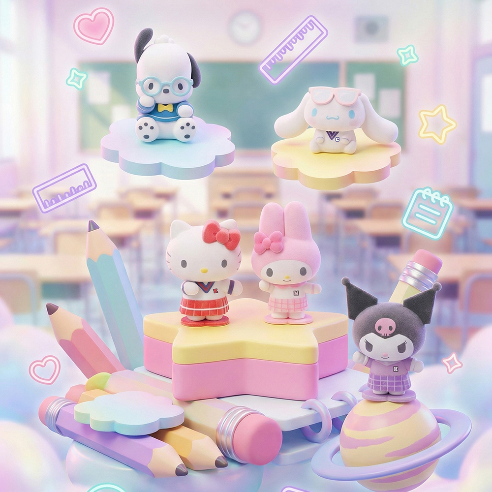 산리오캐릭터즈 미니 피규어 헬로키티 교복 모니터 피규어 데스크테리어 - 상세 이미지 4