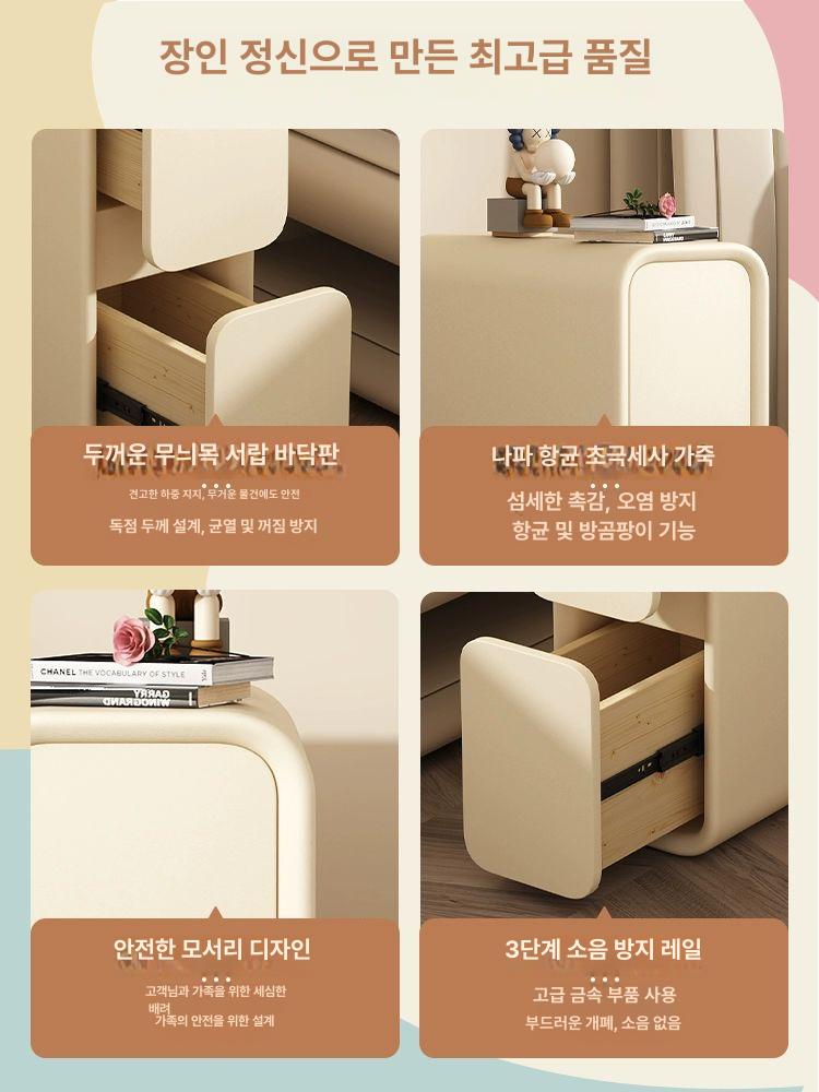 모던 슬림협탁 2단 캐비닛 침실 미니 다크 수납 선반 북유럽 침대협탁 - 상세 이미지 4