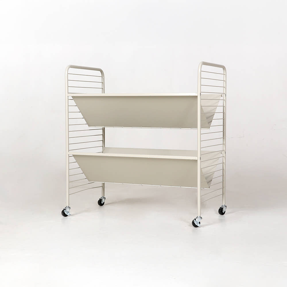 RATNER 책꽂이 트롤리 75x44x80, 2단, 솔리드베이지 7693.2931 이미지 2
