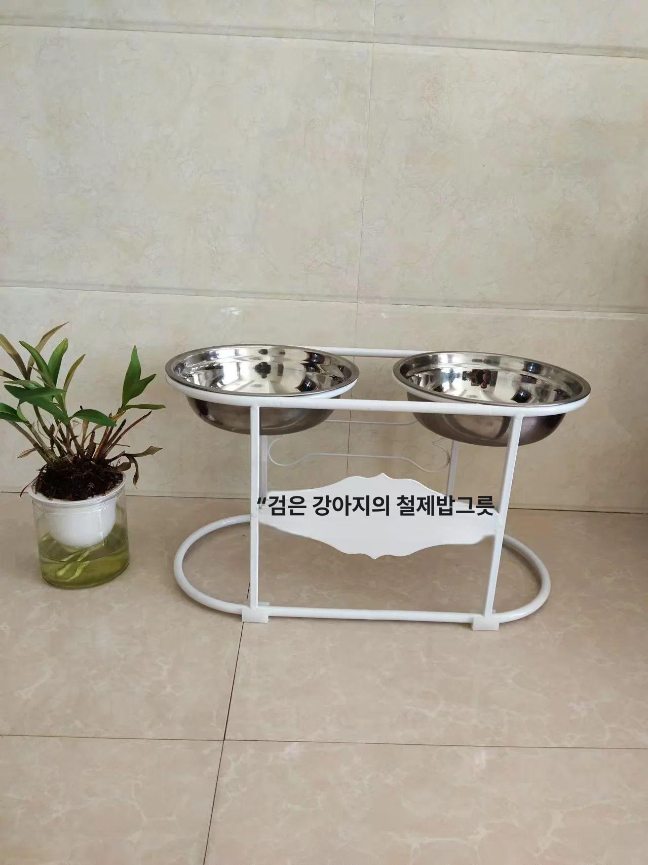 물그릇 대형견식기 거치대 스탠드 스테인리스 식기 볼 펫용품 급식기 - 상세 이미지 5