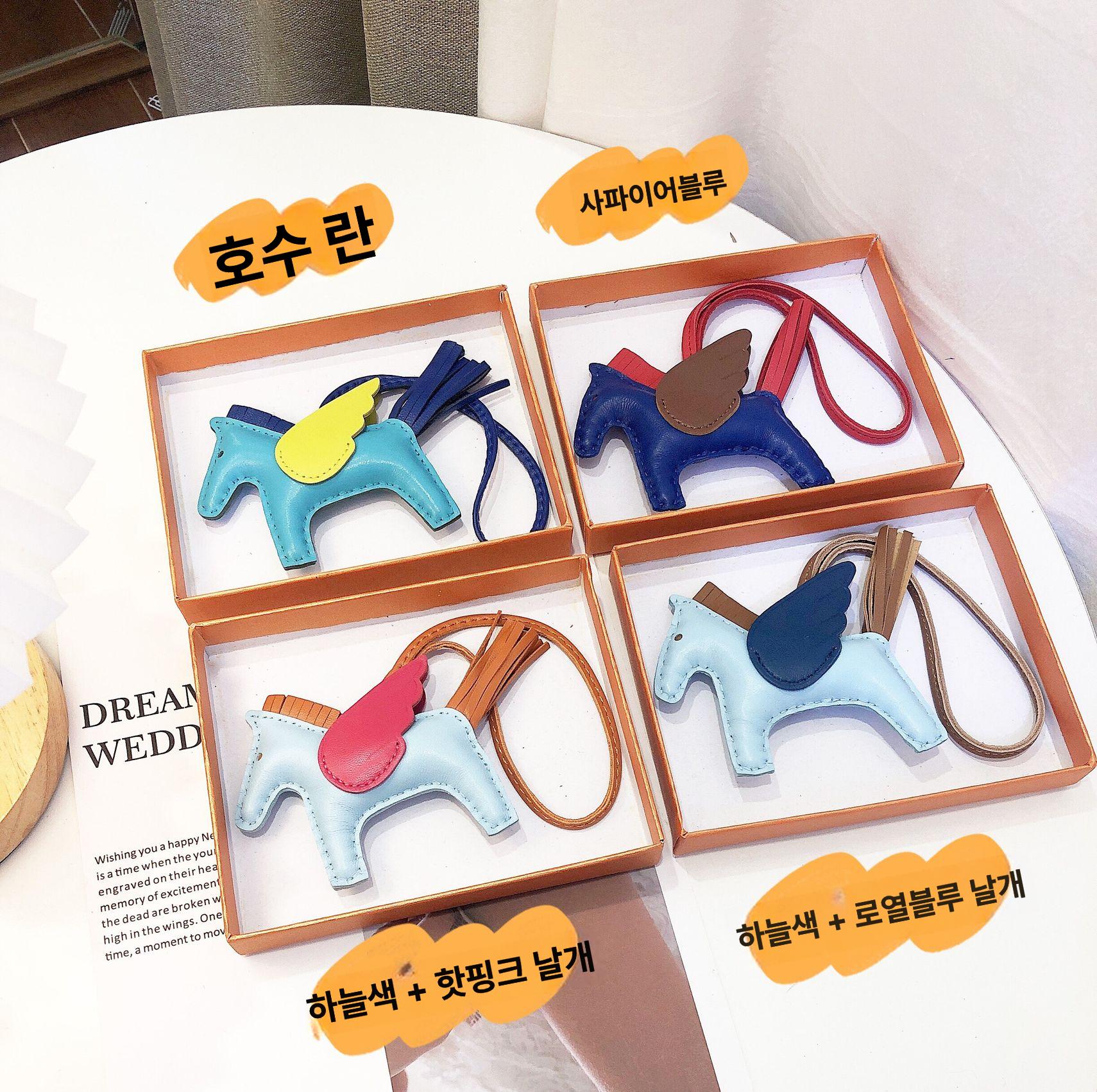 말 키홀더 태슬 양가죽 레더 키링 자동차 가방 액세서리 펜던트 로데오 체인 - 상세 이미지 3