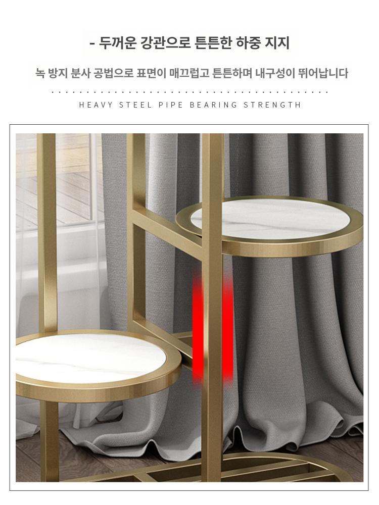 화분 정리대 이동식 선반 식물 스탠드 랙 꽃 원목 조립식 다이 거실 진열장 바퀴 베란다 - 상세 이미지 3
