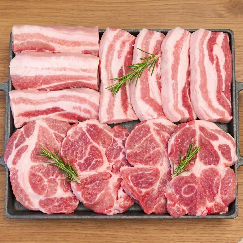 국내산 한돈 삼겹살 목살 구이 수육 냉장 돼지 500g - 상품 이미지