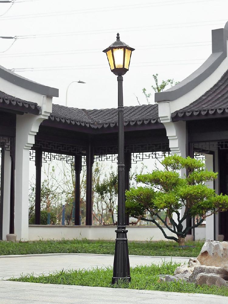 LED 태양열 전등 가로등 있는 야외 디밍 타이머 기능 기둥 높이 0.78m - 블랙+ (LED 전구 - 상세 이미지 2