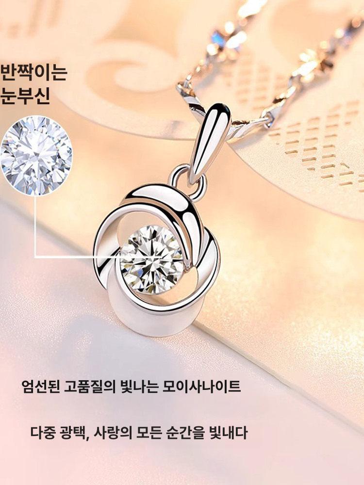 은 목걸이 여자 팬던트 큐빅 장식 - 상세 이미지 3
