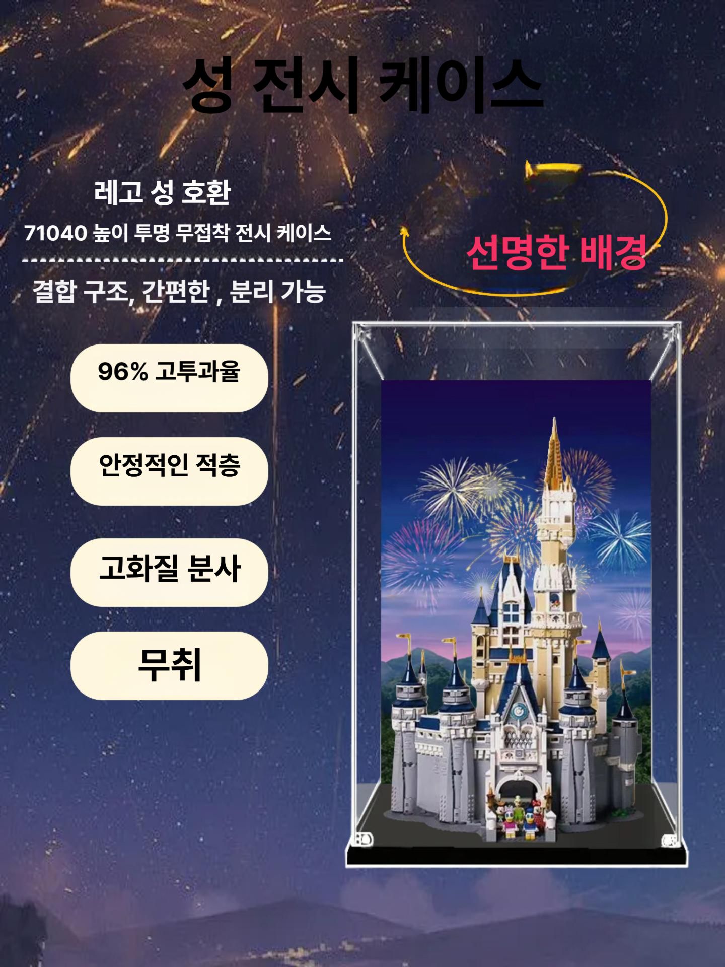 아크릴 진열장 블럭 거치대 투명 장식장 레고받침대 전시 진열대 넨도 나노블록 블록 전시장 - 상세 이미지 2