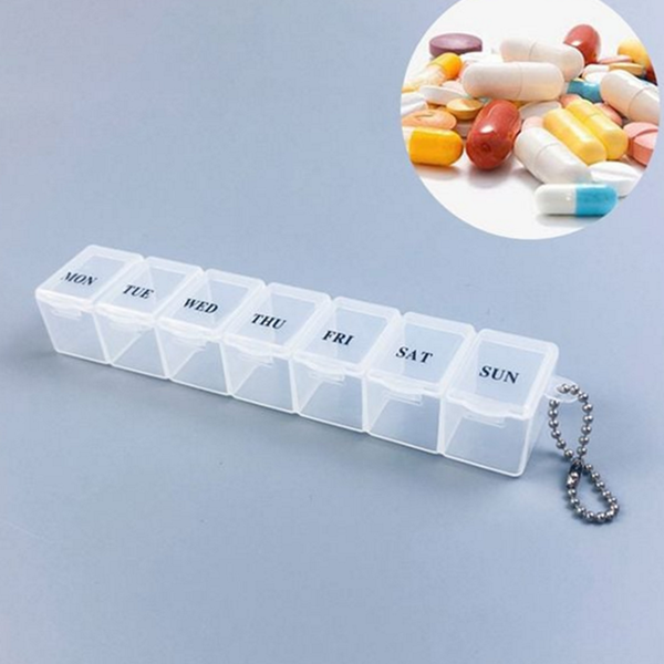 주간 요일별 약통 여행용 휴대용 약통 알약 정리함 투명 7칸 - 상품 이미지