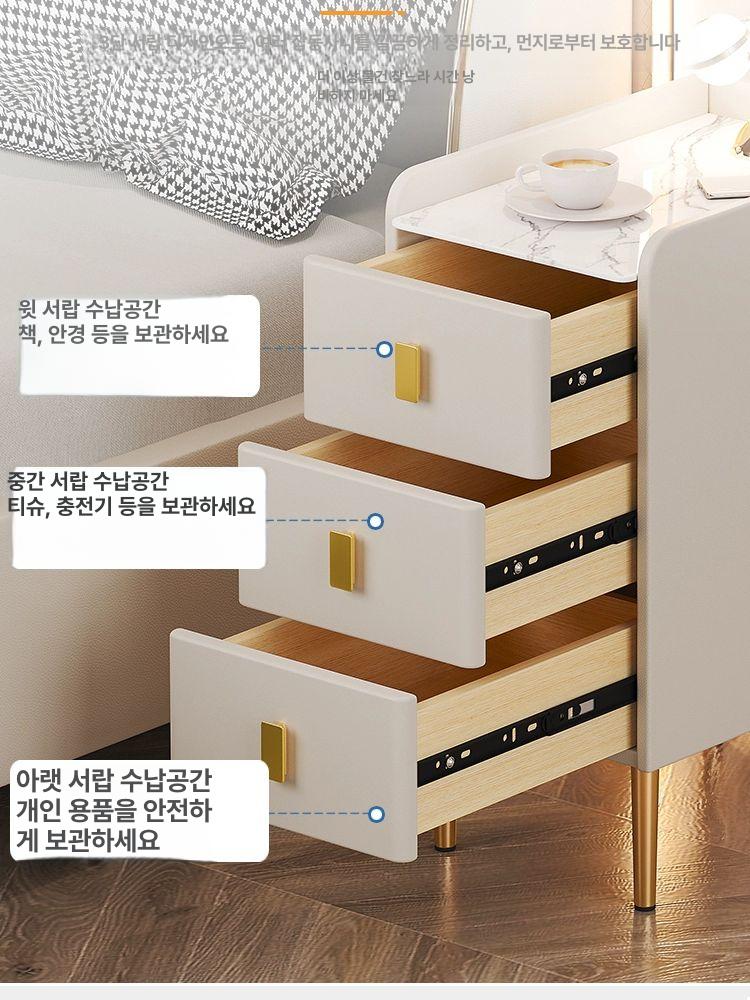 협탁 사이드 테이블 서랍장 틈새 선반 침실 좁은 수납장 미니 - 상세 이미지 5