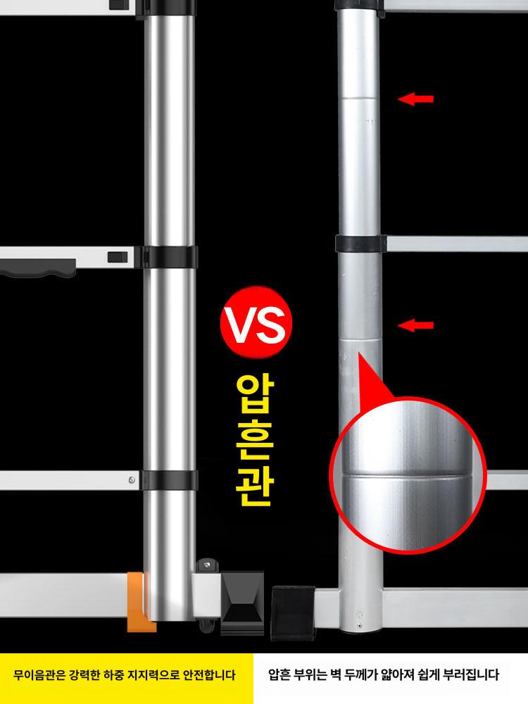 발판 사다리 A형 알루미늄 작업대 접이식 난간형 공사용 계단 - 상세 이미지 3